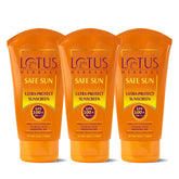 Lotus Herbals Safe Sun Ultra Sunblock For All Skin Types| Spf 100+ | Pa+++ | Anti-Ageing | Preservative Free | 50G (Pack Of 3)