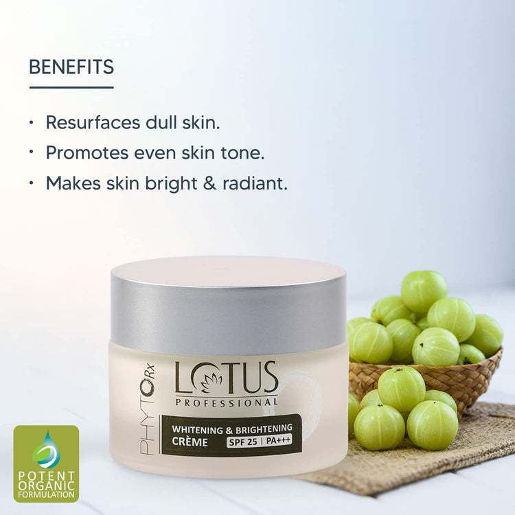 Lotus Professional Lotus Herbal Professional Phytorx Whitening & Brightening Creme Spf 25 | Pa+++ | Radiant Skin | Even Skin Tone | Pigmentation Cream | Paraben Free | 50G (Pack of 2)
