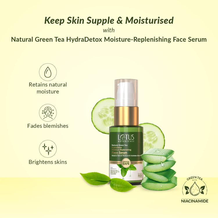 Lotus Botanicals Natural Green Tea HydraDetox Moisture-Replenishing Face Serum 30g