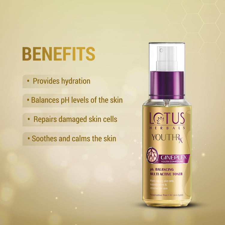 Lotus Herbals Youth RX PH Balancing Multi Active Toner, 100ml