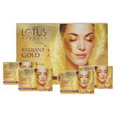 Lotus Radiant Gold Facial Kit for instant glow with 24K Pure Gold & Papaya ,4 easy steps 37g (4 use)