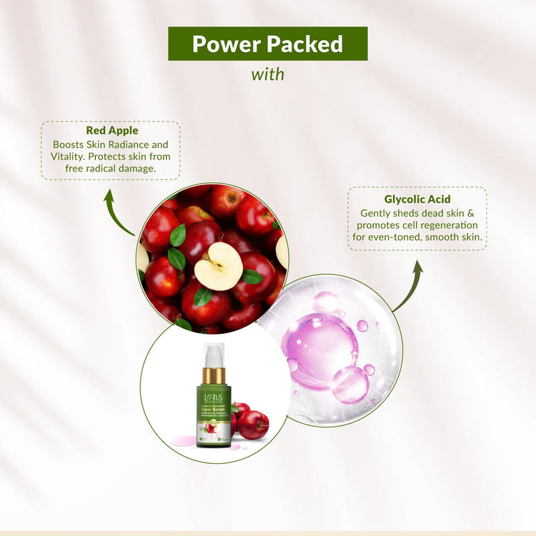 Lotus Botanicals GlycoBoost Radiant Skin Super Serum with Red Apple & Glycolic Acid | 30 ml