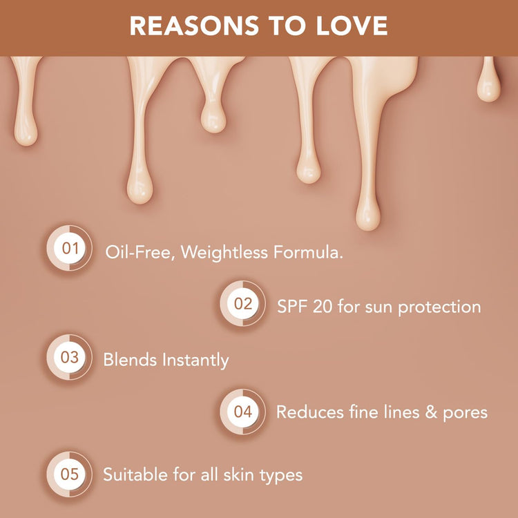 Lotus Make-Up Ecostay Intensive Serum Foundation | Sheer Finish | Snow | Nude | 20ml