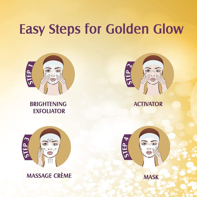 Lotus Herbals Radiant Gold Cellular Glow 1 Facial Kit | With 24K Gold leaves | For Skin Glow | All Skin Types | 37g