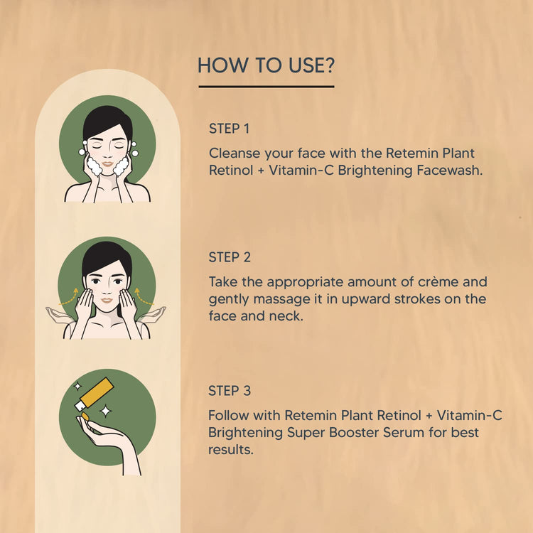 Lotus Professional Retemin Plant Retinol & Vitamin C Brightening Boost Cream, Whitening & Anti-Ageing, Radiant Skin For Dull & Dry Skin, Paraben Free, 50g