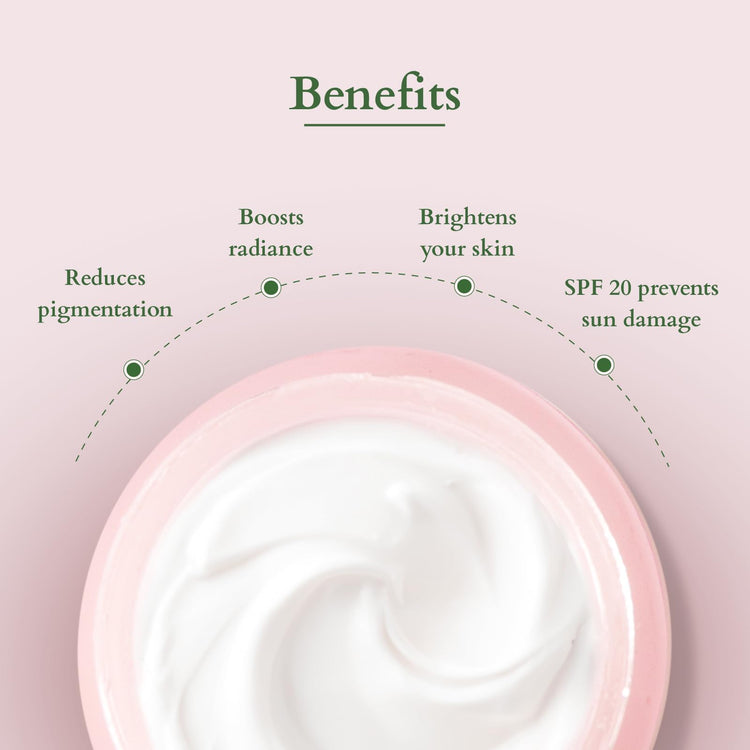 Lotus Organics+ Precious Brightening Cream | For Dark Spots, Blemishes & Pigmentation | SPF 20 Moisturiser | 30g