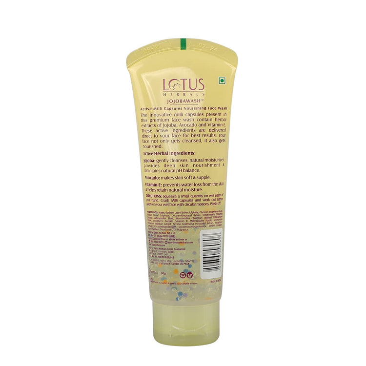 Lotus Herbals Jojoba Face Wash, Active Milli Capsules, 120g