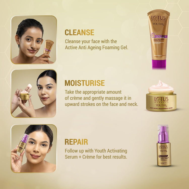 Lotus Herbals YouthRx Anti Ageing Transforming Cream SPF 25 | PA+++ | Preservative Free | 50g