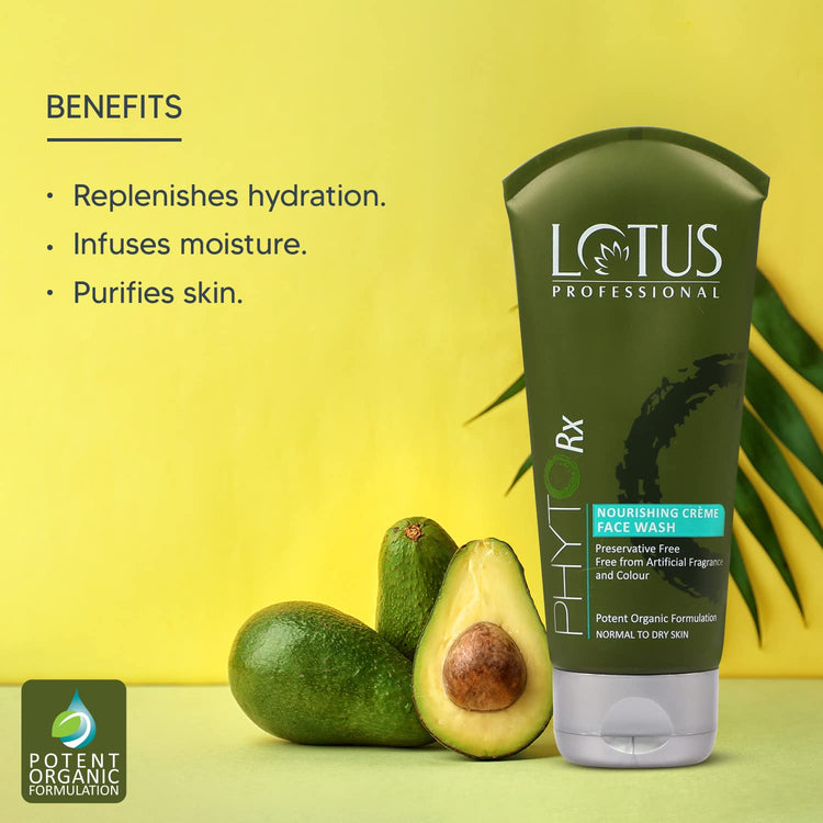 Lotus Professional PhytoRx Nourishing Cream Face wash | Avocado | Preservative Free | 80g