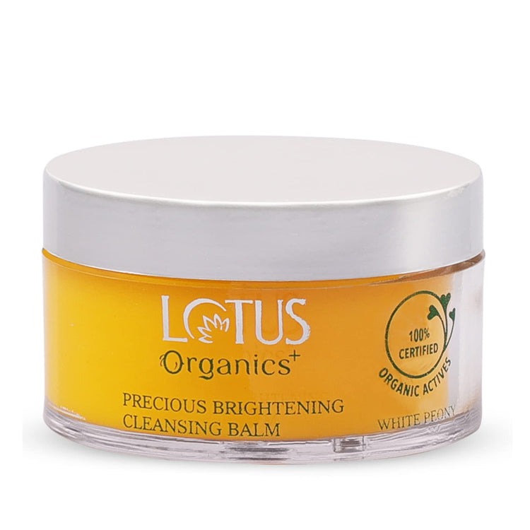 Lotus Organics+ Precious Brightening Cleansing Balm | 100% Certified Organic White Peony | Removes Impurities | All Skin Types | Sulphate & Paraben Free | 50g