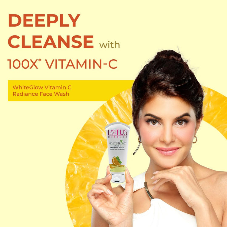 Lotus Herbals WhiteGlow Vitamin C and Gold Radiance Face Wash(100g) and Face Serum(30ml) | 130g