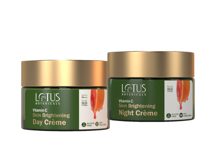 Lotus Botanicals Vitamin C Illuminating Radiance Combo. (2 Items in the set)-Day Creme -50g, Night Creme-50g