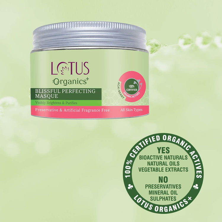 Lotus Organics+ Blissful Perfecting Face Mask | Skin Nourishment & Deep Hydration | All Skin Types | 50g