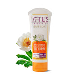 Lotus Herbals Safe Sun UV Shield Gel Cream | UVA, UVB & IR Protection | SPF 50 | PA +++ | All Skin Type | Preservative Free | Non-greasy | 100g
