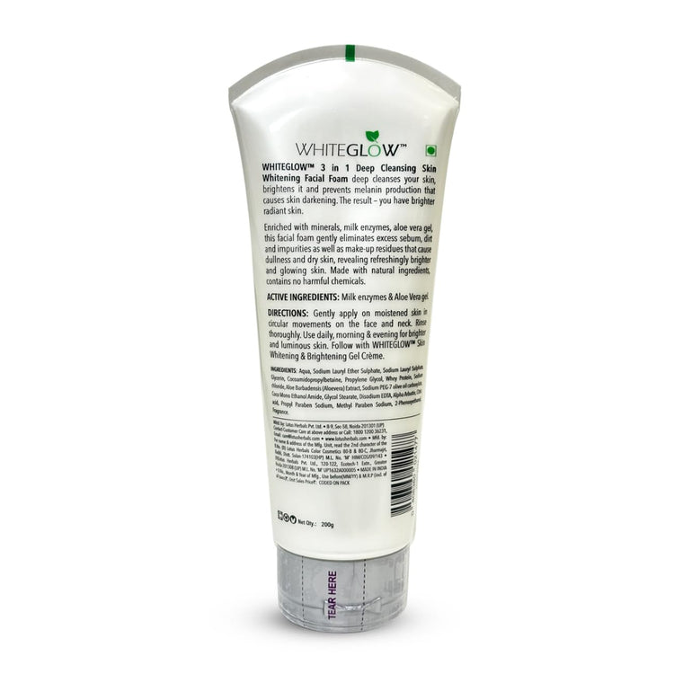 Lotus Herbals 3 in 1 Deep Cleansing Facial Foam | Face Wash for Women & Men | Blocks Melanin Production | Acne-Control & Oil-Control | Fades Dark Spots ||200g