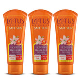 Lotus Herbals Safe Sun Uv Screen Matte Gel Spf 50| Comfrey,Vanilla, Horse Extract| Paraben Free, Cruelty free, no white cast| Normal to Oily Skin| Pa+++ | 30 gm (Pack Of 3)
