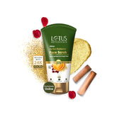 Lotus Botanicals Ubtan De-Tan Radiance Face Scrub | Infused with 24K Gold | For Gentle Exfoliation, Unclogs Pores, Glowing & Rejuvenated Skin, Anti-Tan | No Silicon, No Sulphates, Non-Comedogenic, No Preservatives | 100g