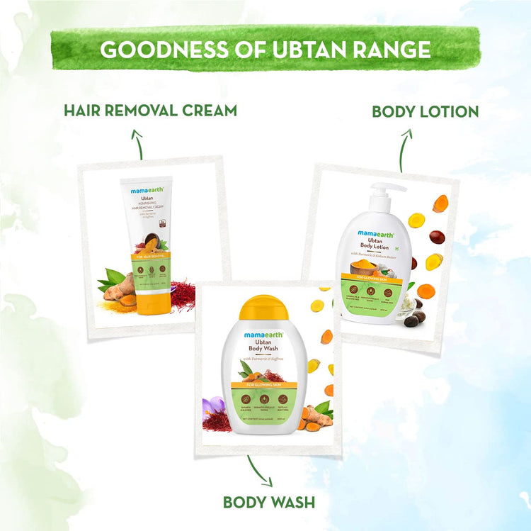 Mamaearth Ubtan Nourishing Hair Removal Cream With Turmeric & Saffron for Hair Removal- 100g For All Skin Types|For Men & Women, No Harmful Chemicals |Ideal for Underarms, Legs|Dermatologically Tested