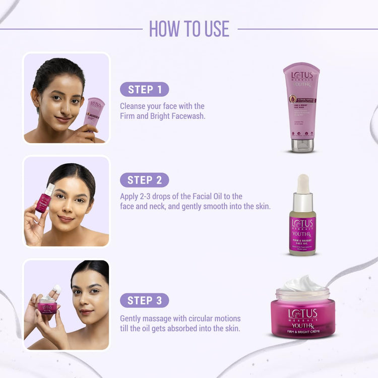 Lotus Herbals YouthRx Firm & Bright Face Oil | Bakuchiol Retinol & Vitamin C | Anti Ageing & Brightening | 15ml