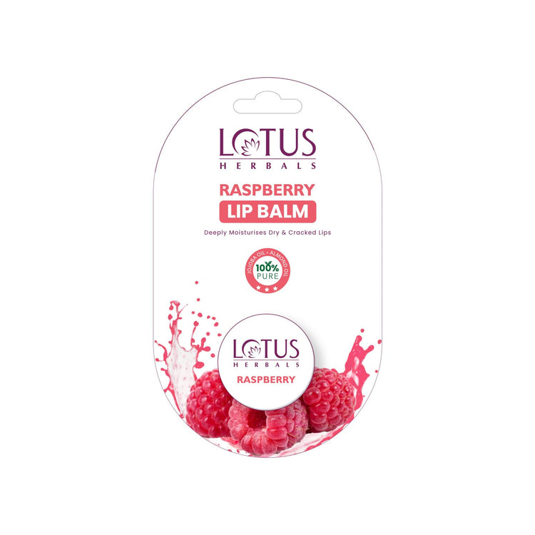 Lotus Herbals Lip Balm - Raspberry | For Dry & Cracked Lips | 5g