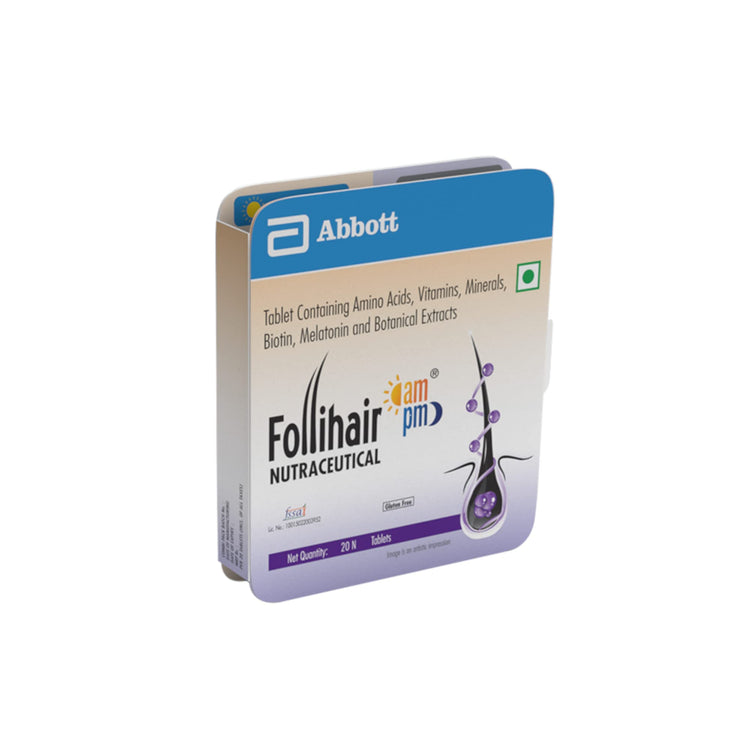 Follihair Ampm 20S Tablet By Abbott | Helps Nourish & Strengthen Hair Follicles | Amino Acids, Vitamins, Minerals & Natural Extracts Tablets,Pack of 1