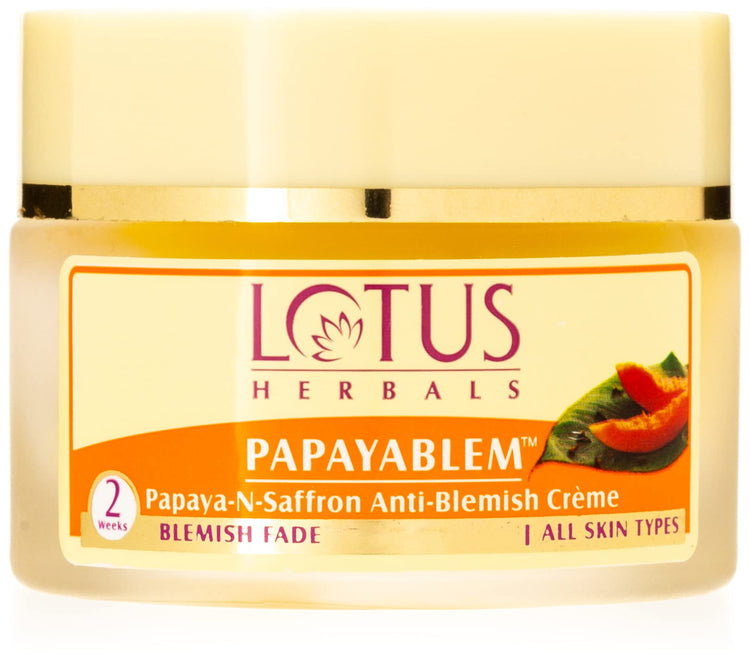 Lotus Papayablem Cream, Papaya-N-Saffron Anti Blemish, 50g