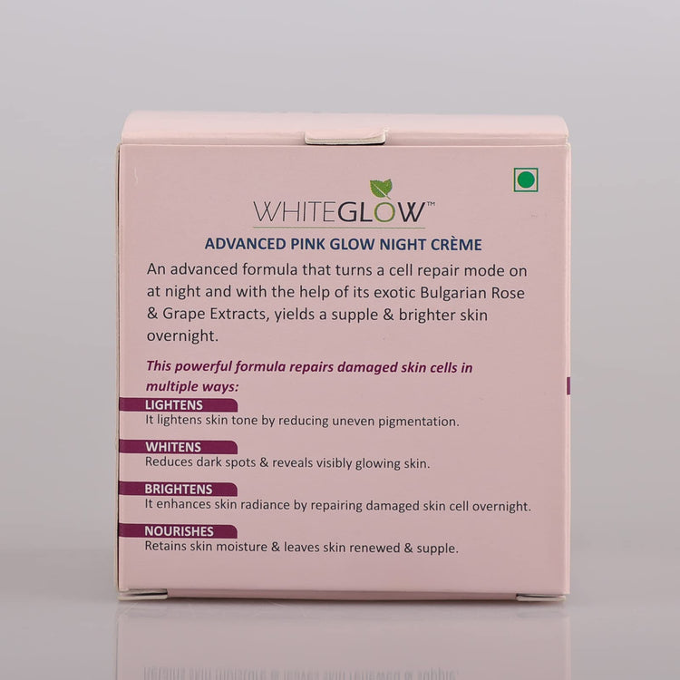 Lotus Herbals Whiteglow Advanced Pink Glow Night Cream | Intense Hydration | Preservative Free | For All Skin Types | 50g
