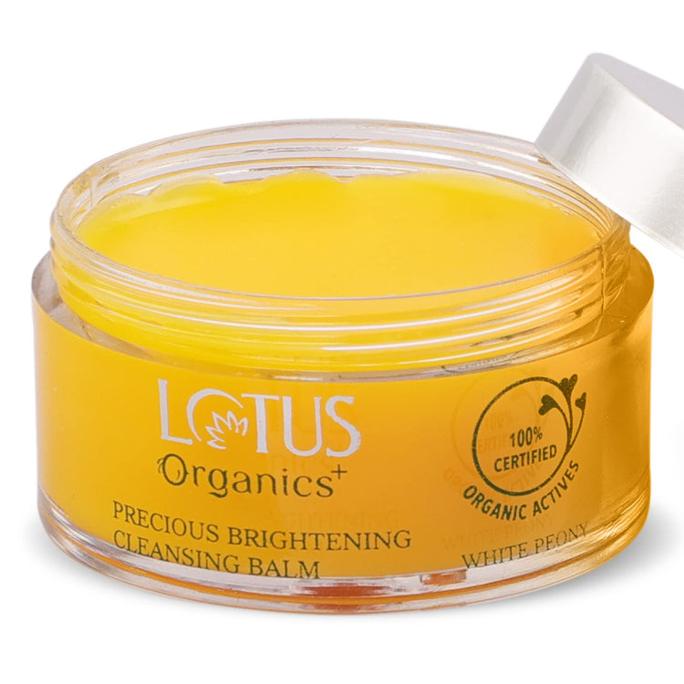 Lotus Organics+ Precious Brightening Cleansing Balm | 100% Certified Organic White Peony | Removes Impurities | All Skin Types | Sulphate & Paraben Free | 50g