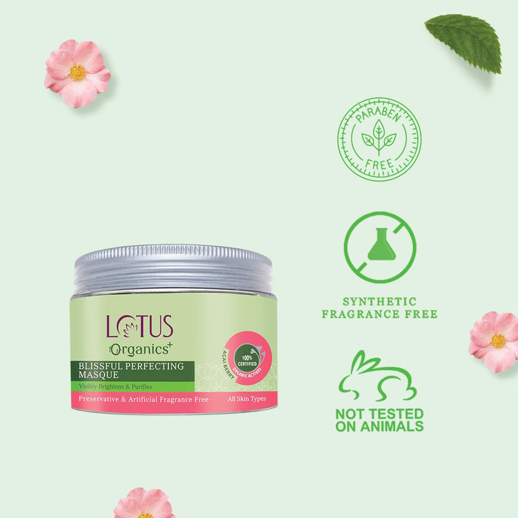 Lotus Organics+ Blissful Perfecting Face Mask | Skin Nourishment & Deep Hydration | All Skin Types | 50g