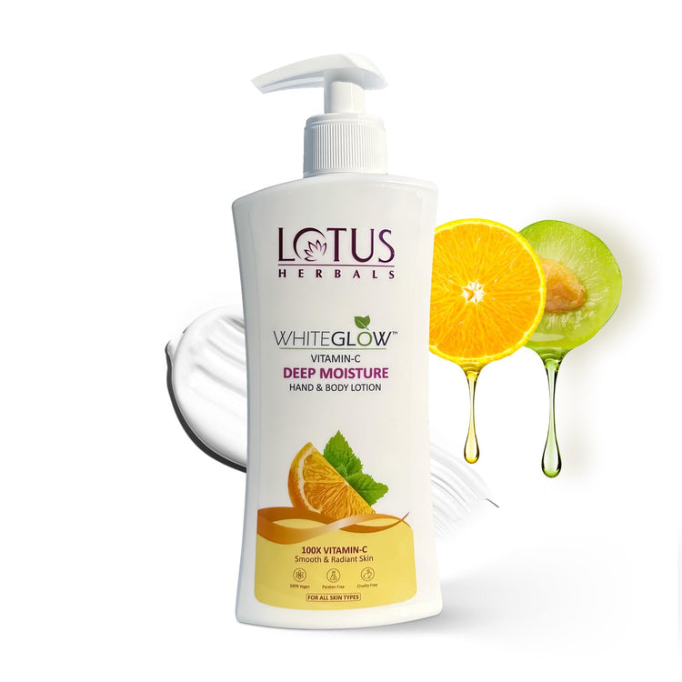Lotus Herbals WhiteGlow Vitamin C Deep Moisture Hand & Bodylotion | Non Greasy | Cools and Refreshes Skin | SPF 20 | For All Skin Types | 270ml