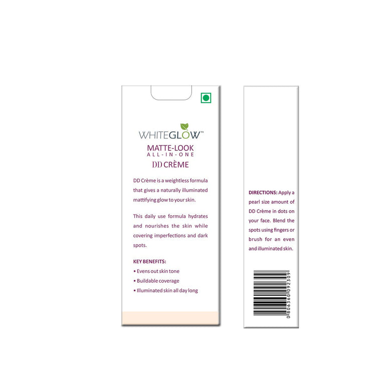 Lotus Herbals Whiteglow Matte Look All In One DD Cream - Pink Beige | SPF 20 | All Skin Types | 30g