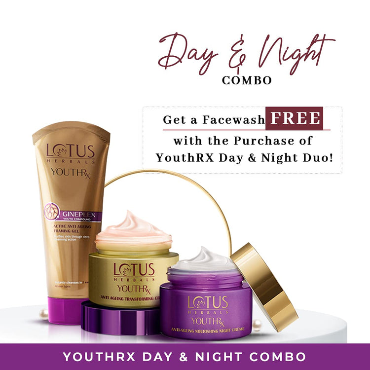 Youthrx Anti Ageing Transforming Day Cream 50 gm, Night Cream 50 gm and Foaming Gel Face Wash 100 gm Combo Pack