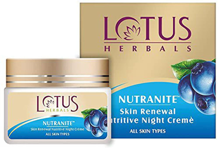 Lotus Herbals Nutranite Skin Renewal Nutritive Night Cream | For All Skin Types | 50g