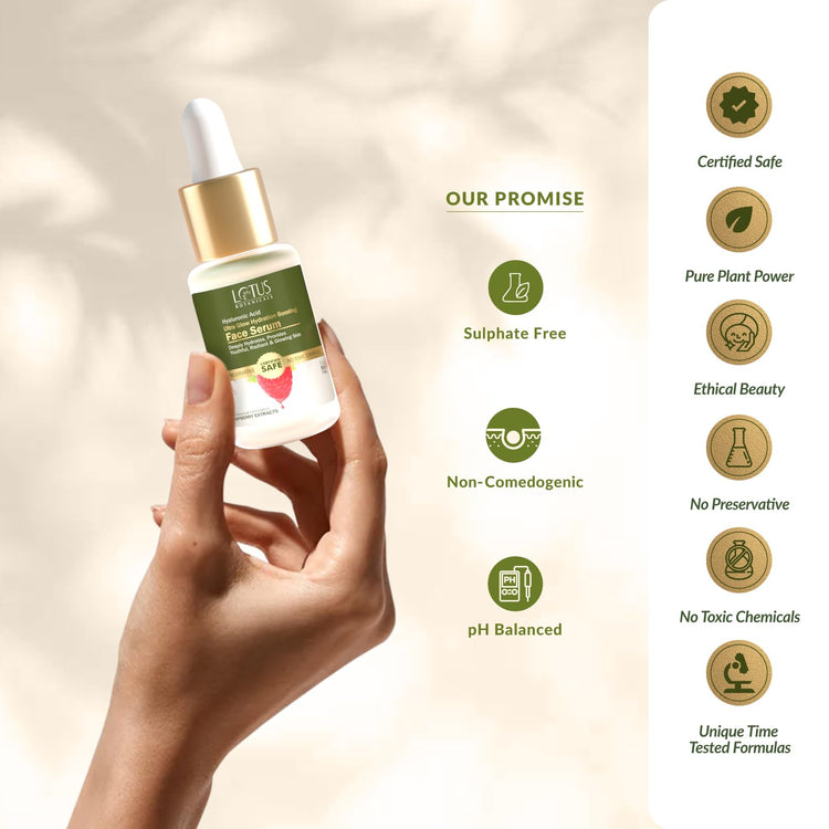 Lotus Botanicals Hyaluronic Acid & Raspberry Ultra Glow & Hydration Boosting Serum | All Skin type|Paraben & Sulphate Free| 14ml