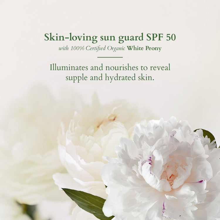 Lotus Organics+ Sheer Brightening Mineral Sunscreen | Non Greasy & Lightweight | SPF 50 | PA+++ | 100% Certified Organic White Peony | Fights Tanning & Pigmentation | All Skin Types | 100g