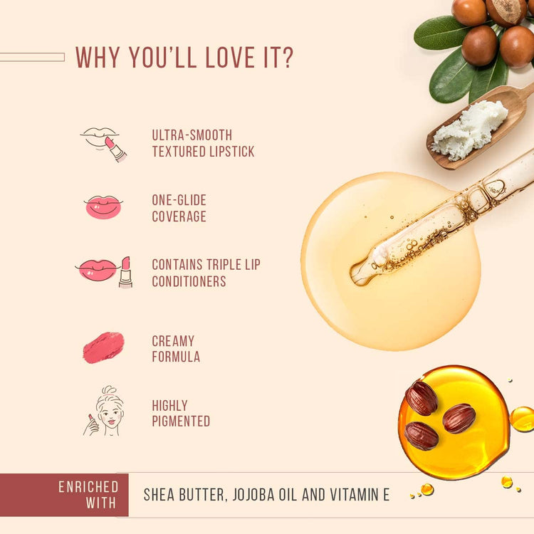 Lotus Makeup Ecostay Butter Matte Lip Colour, Red Rave, 4.2g