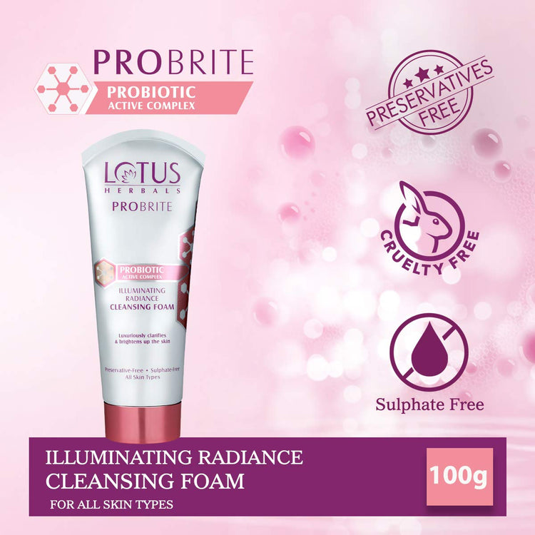 Lotus Herbals Probrite Illuminating Radiance Cleansing Foam, 100 g