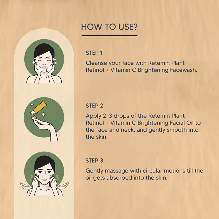 Lotus Retemin Plant Retinol + Vitamin C Brightening Facial Oil | Whitening And Anti-Ageing |Nourishing| Plump Skin|Fine Lines|Paraben Free | 28 Ml