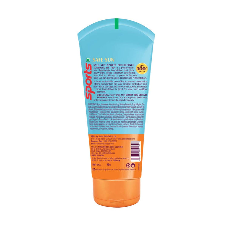 Lotus Herbals Sunblock All Skin SPF 100-40 Grams Cream