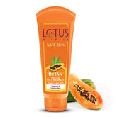 Lotus Herbals Safe Sun DeTAN After-Sun Face Wash Gel | Papaya & Aloe Vera |Preservative free, enriched with natural actives| All Skin Types | 100g