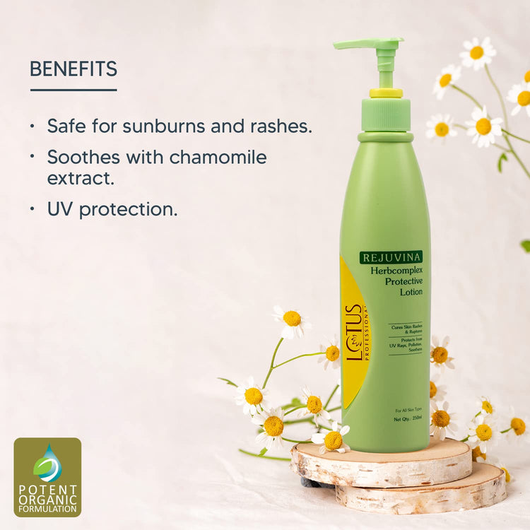 Lotus Professional Herbals Rejuvena Herbo Complex Protective Body Lotion for Men & Women, 250ml| 8Hrs Long-Lasting Protection| Deep Moisturizing & Skin Repair| Hydrating & Anti-Dryness | Paraben-Free for All skin types