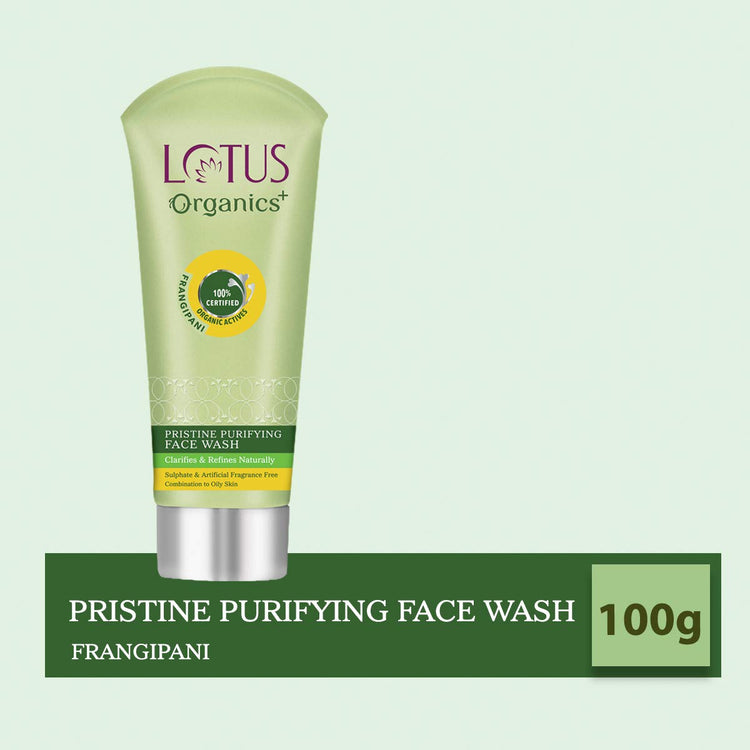 Lotus Organics+ Pristine Purifying Face Wash | Oil Control & Clarifying | Sulphate Free | 100% Certified Organic Irish Moss | All Skin Types | 100 ml