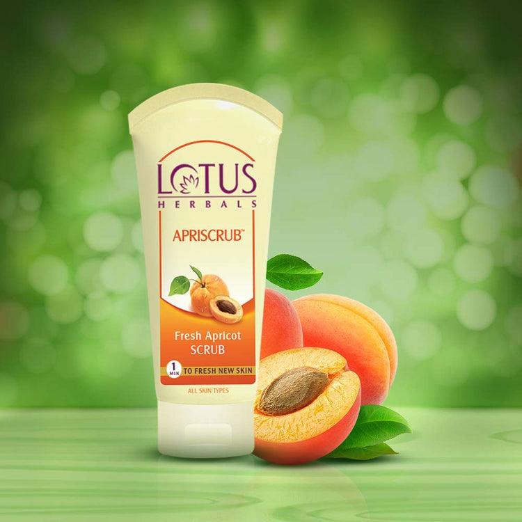 Lotus Herbals Apriscrub Fresh Apricot Scrub | Natural Exfoliating Face Scrub | Chemical Free | For All Skin Types |100G