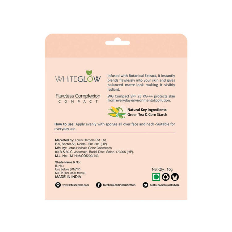 Lotus Makeup Whiteglow Flawless Complexion Compact, 10g
