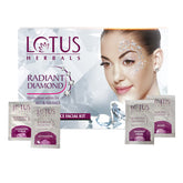 Lotus Herbals Radiant Diamond Cellular Radiance 1 Facial Kit | With Diamon Dust & Cinnamon | For All Skin Types | 37g
