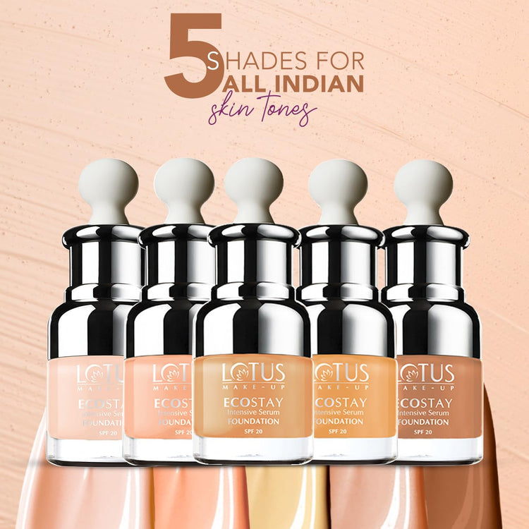 Lotus Make-Up Ecostay Intensive Serum Foundation | Sheer Finish | Snow | Nude | 20ml