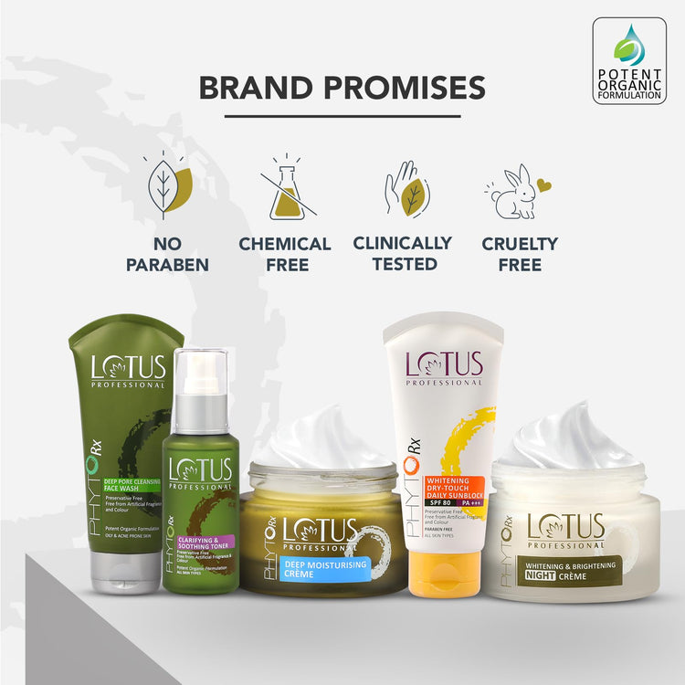 Lotus Professional PHYTORx DEEP MOISTURISING CREAM | Skin soothing | Deeply hydrating | Supple & plump skin | Ageing skin | Paraben free | 50g