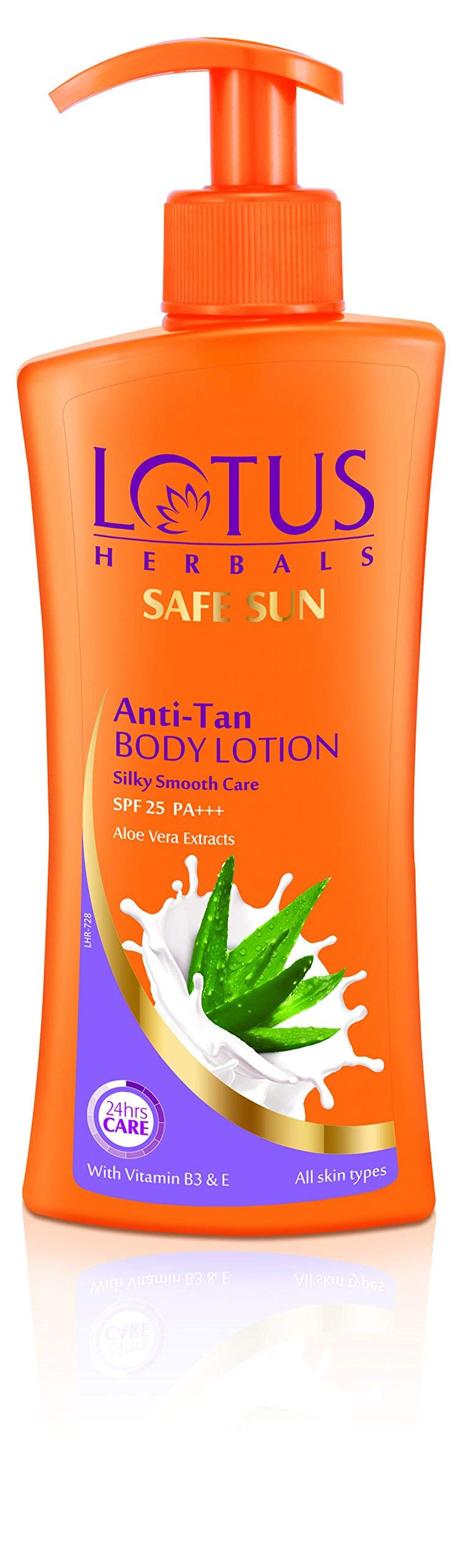 Lotus Herbals Safe Sun Anti Tan Body Lotion SPF 25 PA+++| with Aloe extracts| Suitable for all skin types| Moisturising, broad spectrum protection| 250ml