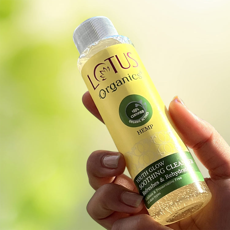 Lotus Organics+ Youth Glow Soothing Cleanser | Refreshes & Rehydrates Skin | For All Skin Types | 100g, Yellow