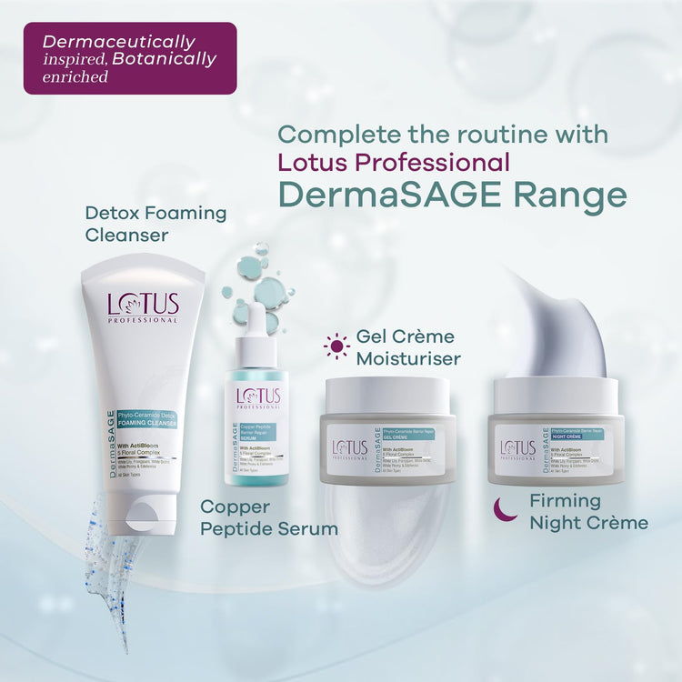 Lotus Professional DermaSAGE Phyto Ceramide Detox Foaming Cleanser for Clear & Hydrated Skin | All Skin Types | 100g